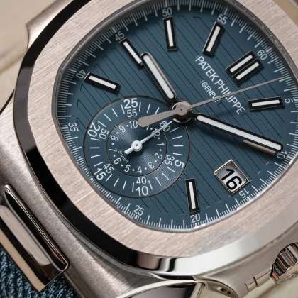 Patek Philippe Nautilus “Denim”-Reference- 5980-60G -Featuring a flyback chronograph in a white
